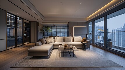 Naklejka premium beautiful interior in minimal style 