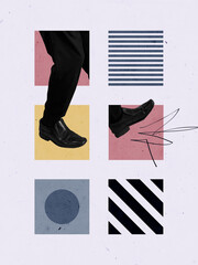 Business Concept Creative Art Collage Poster Post Card Modern Texture Background Copy Space 