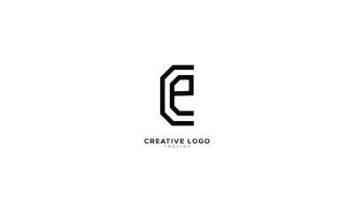 CE EC Abstract initial monogram letter alphabet logo design