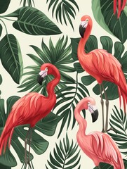 set of flamingos