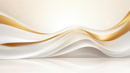 luxurious golden waves on white background
