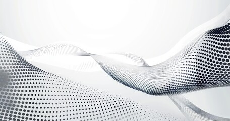elegant gray dot wave illustration background