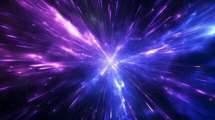 accelerating at the speed of light, blue and purple explosion