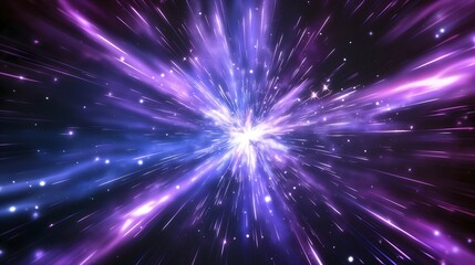 Fototapeta premium space background emitting purple, white and blue light energy