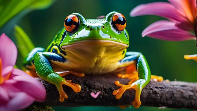 frog in tropical forest