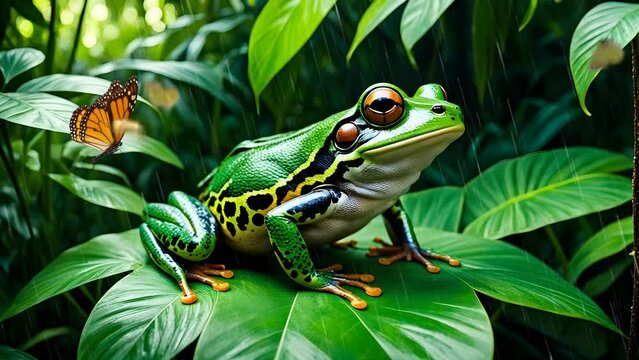 frog in tropical forest