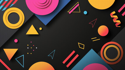 Colorful fun shapes with text space