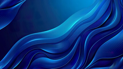 blue background with wavy elements, abstract presentation template for business. - obrazy, fototapety, plakaty
