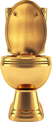 Gold toilet bowl isolated.