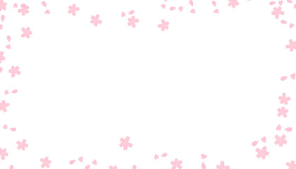 isolated illustration of a blooming cherry blossom frame with a transparency PNG background, card design, banner, Sakura concept, springtime frame, border, 