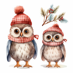 happy christmas owl, cute owl christmas clipart