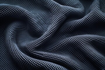 Textured fabric with blue and orange mesh design. Versatile material for fashion and decor. - Powered by Adobe
