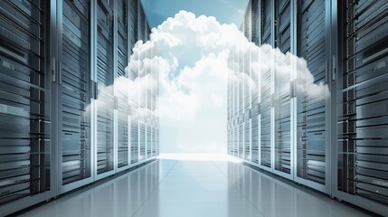 Cloud Computing Concept in Server Room
