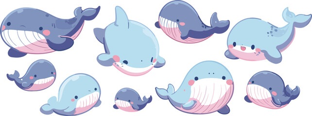 whale clipart vector for graphic resources