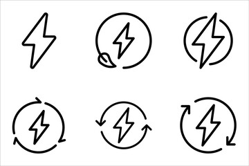 Renewable energy icon set. vector illustration on white background.