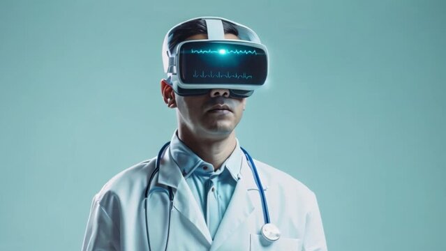 Doctor Exploring Virtual Reality Applications in Medicine