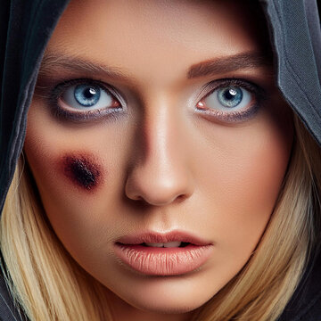 Femme, victime de violence conjugale