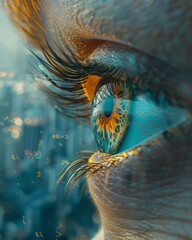 Bring to life the concept of paintings as living entities in a close-up shot Focus on intricate details like brush strokes, textures