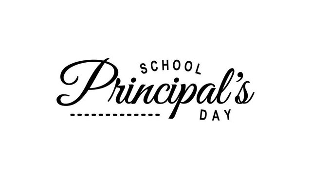 School Principal's Day Text Animation. Great for School Principal's Day Celebrations with transparent background, for banner, social media feed wallpaper stories