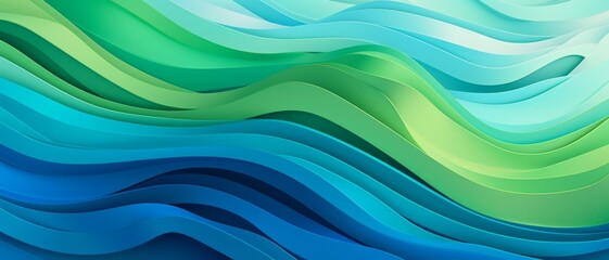 Green and blue wave patterns representing sustainability, perfect for eco-friendly and organic themes,