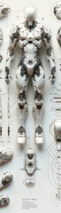 Fototapeta premium innovation in robotics by depicting the interconnectedness of various joints Implement a futuristic aesthetic with sleek lines and geometric shapes to emphasize both form and function