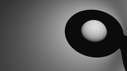 Abstract illustration created using 3D Modeling of a sphere on an abstract background.