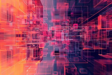 Obraz premium Digital Transformation, System Engineering and Programming Abstract Background AI Generated Illustration