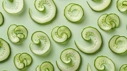 Cucumbers cut into slices generative ai
