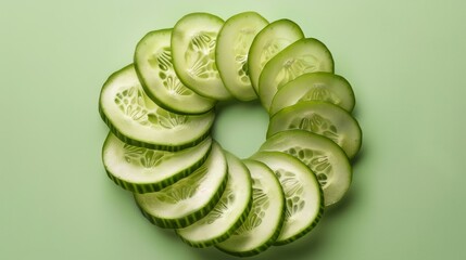 Cucumbers cut into slices generative ai