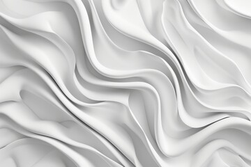 Obraz premium Abstract white 3D wavy background.