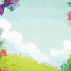 Obraz premium Oil paintings and various flowers, lotus leaves, lotus flowers, and bird landscapes, as well as beautiful mountain ponds