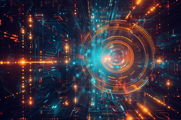 Obraz premium Digital Transformation, System Engineering and Programming Abstract Background AI Generated Illustration