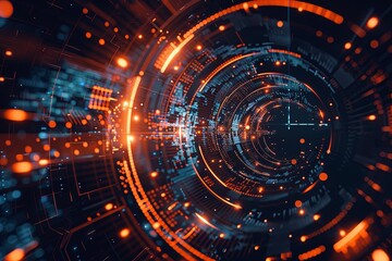 Obraz premium Digital Transformation, System Engineering and Programming Abstract Background AI Generated Illustration