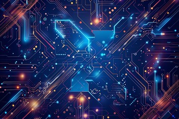 Fototapeta premium Digital Transformation, System Engineering and Programming Abstract Background AI Generated Illustration