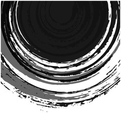 筆の丸・円毛筆（墨）ベクターフレーム和風背景