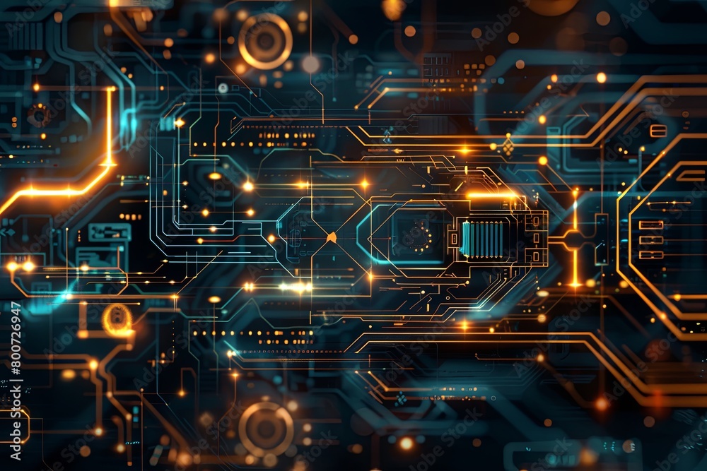 Wall mural digital transformation, system engineering and programming abstract background ai generated illustra