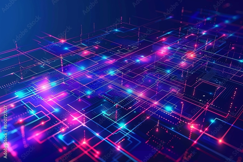 Wall mural digital transformation, system engineering and programming abstract background ai generated illustra
