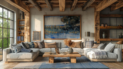 watercolor modern living room