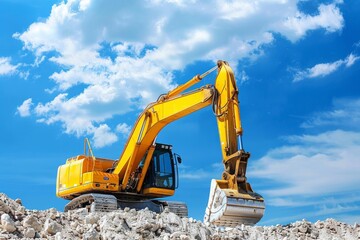 Excavator against sky