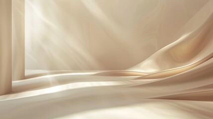 Soft flowing fabrics with warm light creating elegant abstract backdrop