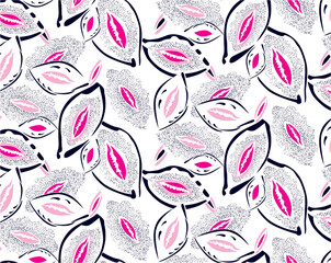 Leaves with polka dots pattern