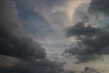 Stormy rain clouds background. Dark sky