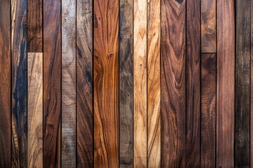 Decorative Furniture Surface: Varied Brown Shades Walnut Wood Plank Background