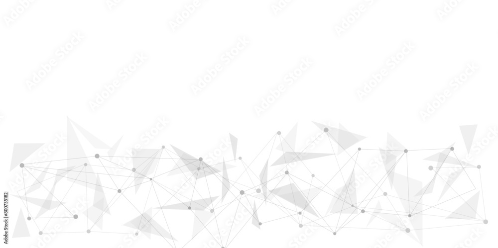 Poster Vectors Grey graphic background dots with connections technologies and sharing data as abstract concept.