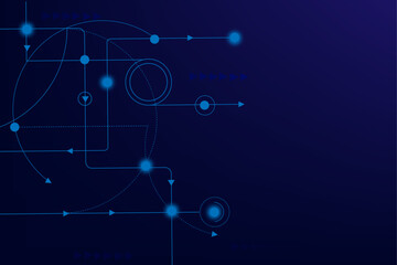 vectors Abstract connecting lines and dots., Social networking, network connection and global communication technology background