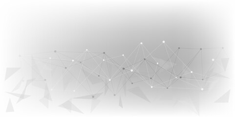Vectors Grey graphic background dots with connections technologies and sharing data as abstract concept.