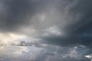 Beautiful dark cloudy sky before the thunderstorm