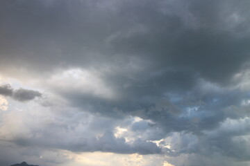 Beautiful dark cloudy sky before the thunderstorm
