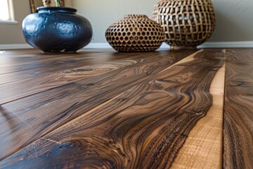 Naklejka premium Rich Textured Walnut Wood: Home Decor Accents and Flooring Contrasts