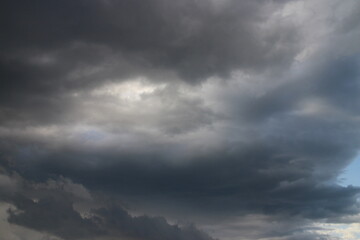 dramatic dark clouds on sky before storm